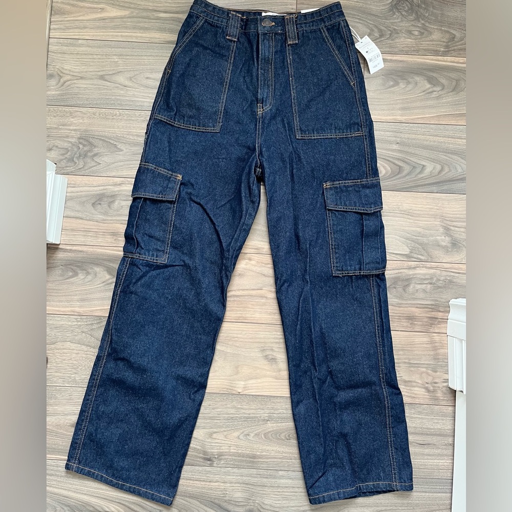 NWT Ardene 90’s High-rise denim cargo jeans